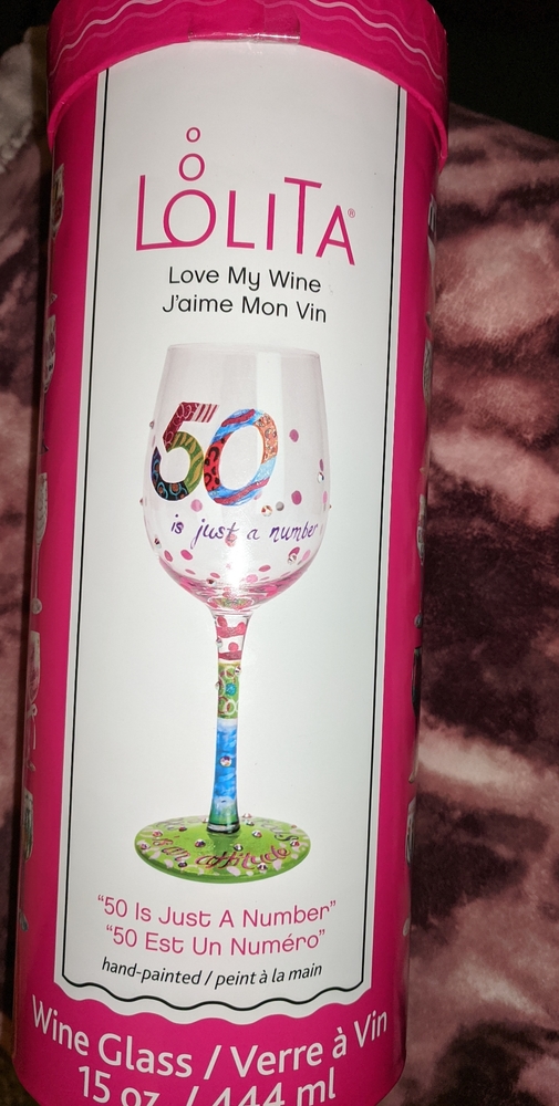 NEW! Lolita Wine Glass "50 Is Just A Number"